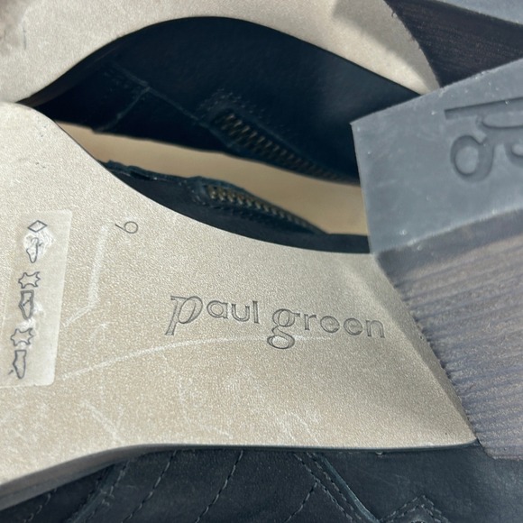 PAUL‎ GREEN Malibu Sliced Zip Chunky Black Nubuck Sisal Ankle Bootie - Size 6 - Picture 10 of 10